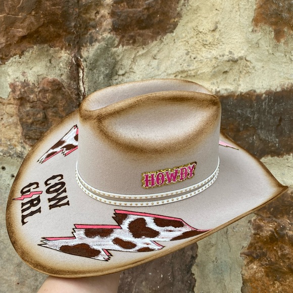 SOLD READ BELOW
New Cowgirl “Fast as Lightening “ hand burned & painted hat - Picture 3 of 6